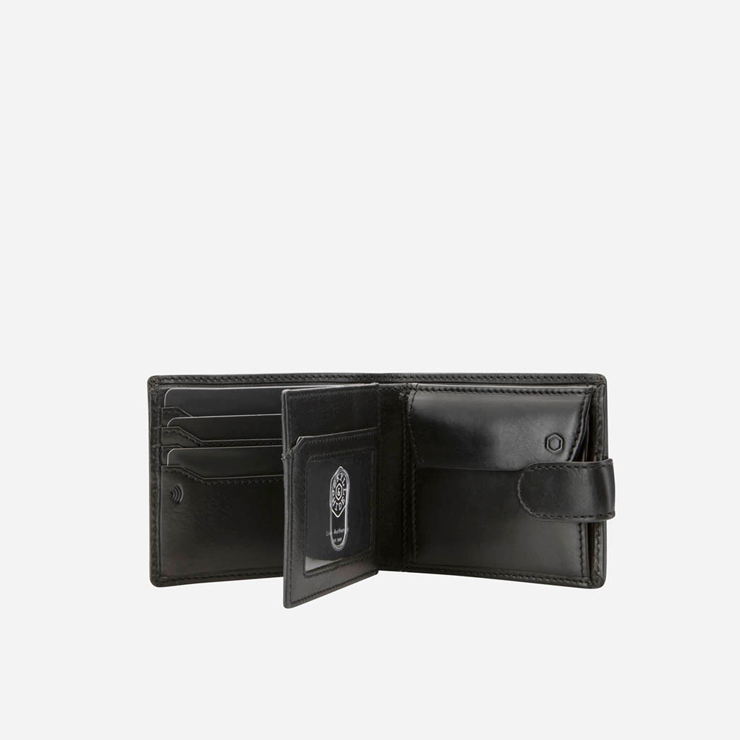 Bifold Wallet With Coin And ID Window, Mocha