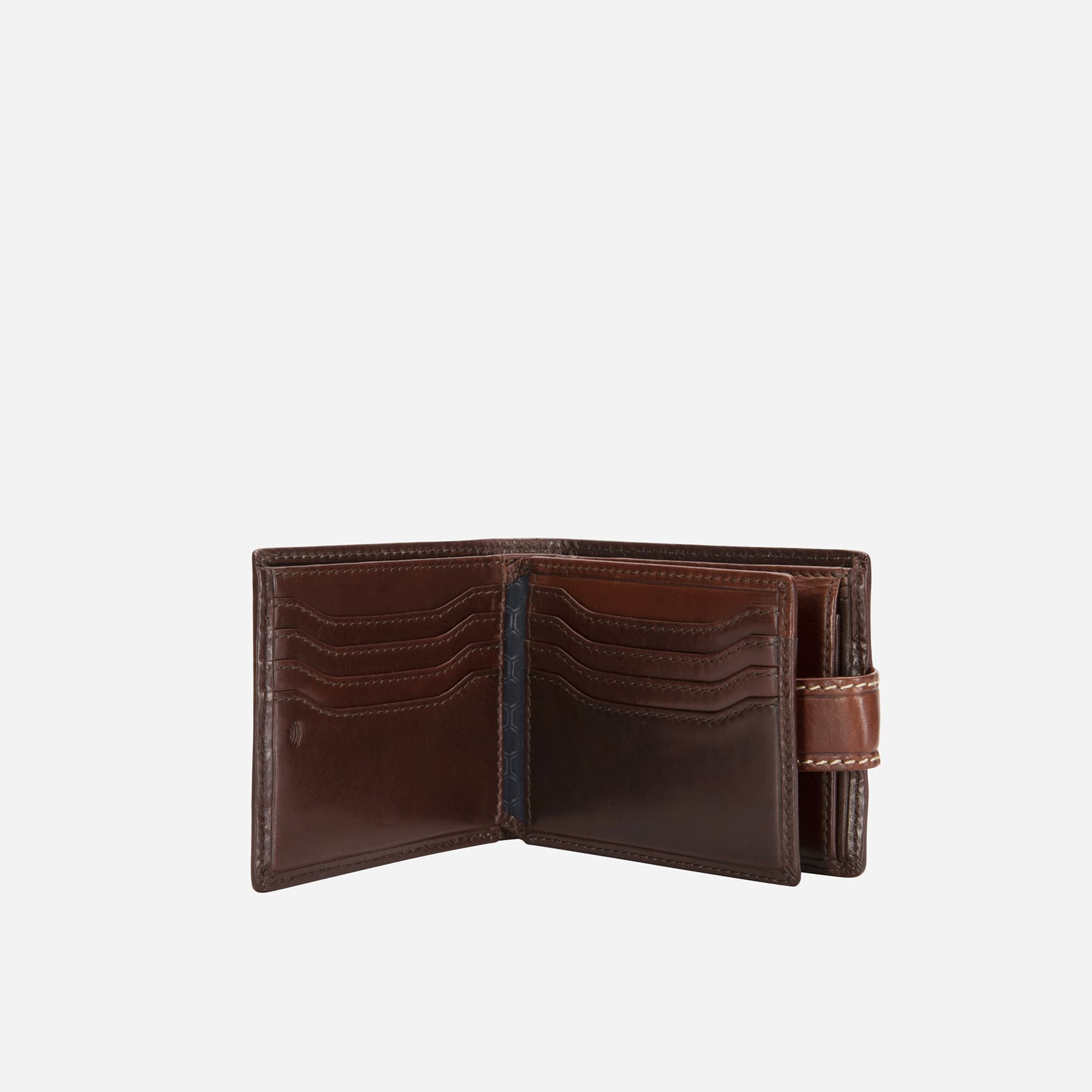 Bifold Wallet With Coin And ID Window, Mocha