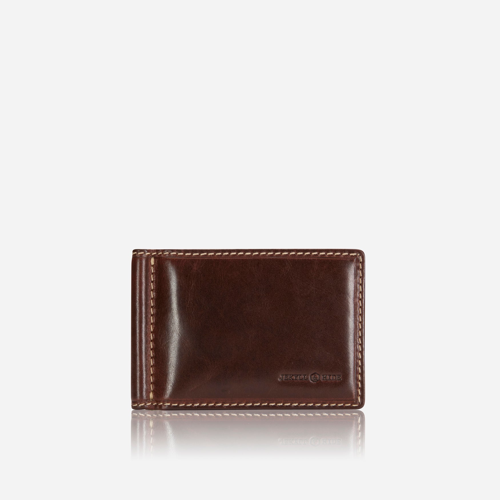 Leather Money Clip Wallet, Mocha