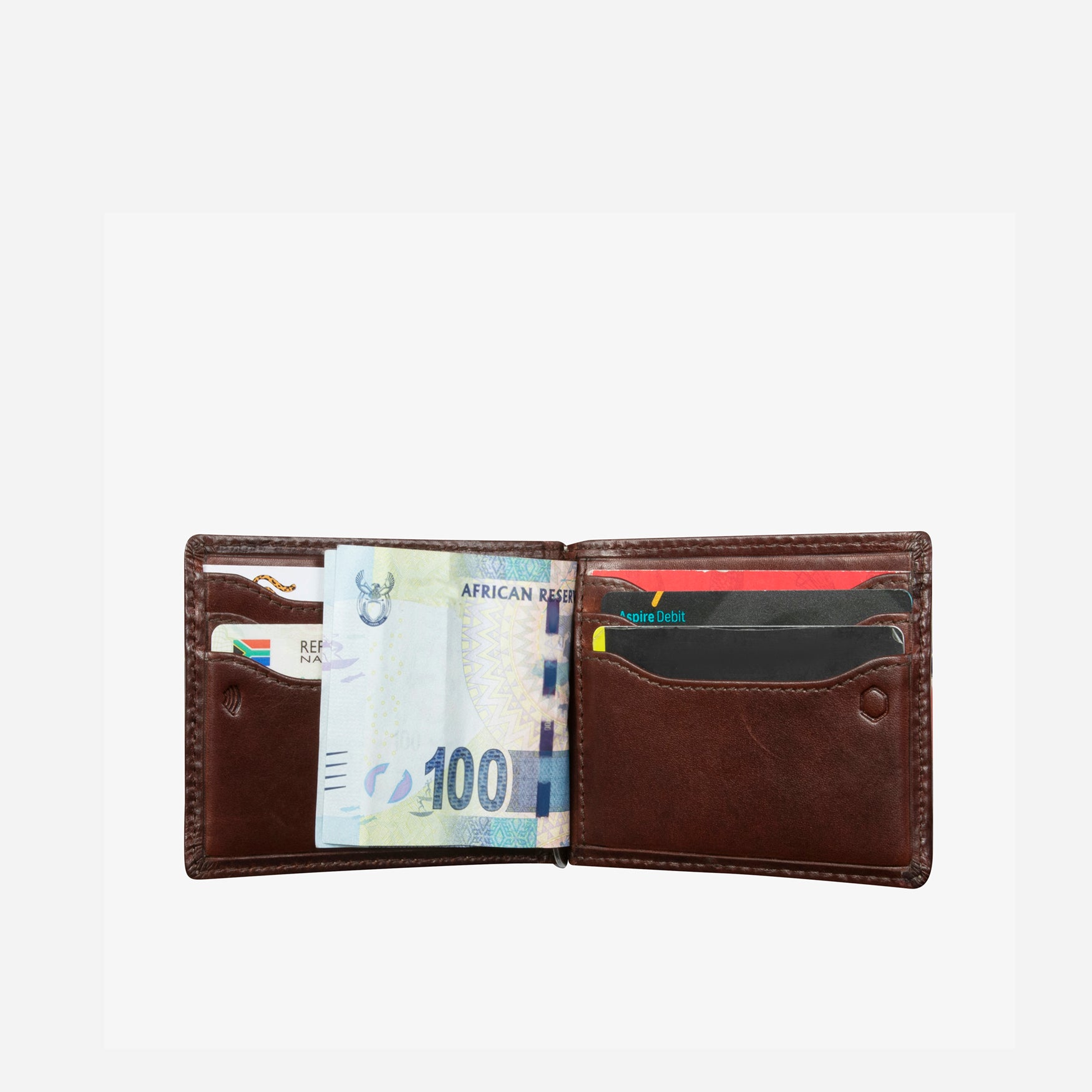 Leather Money Clip Wallet, Mocha