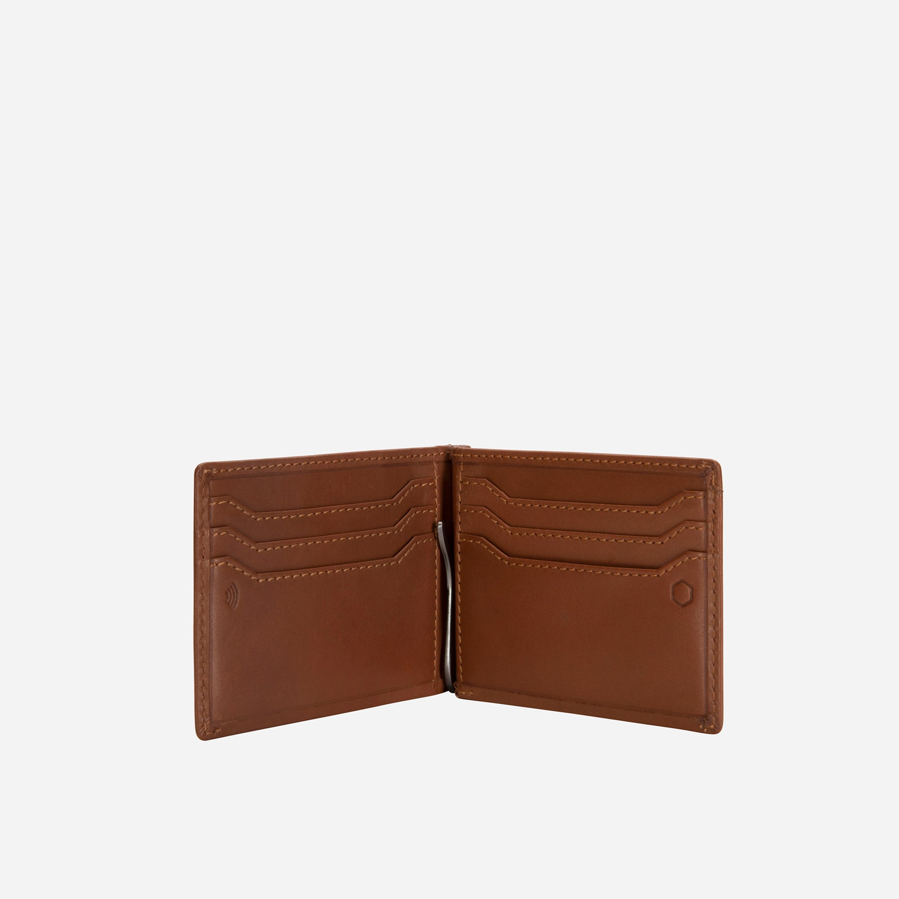 Leather Money Clip Wallet, Tan