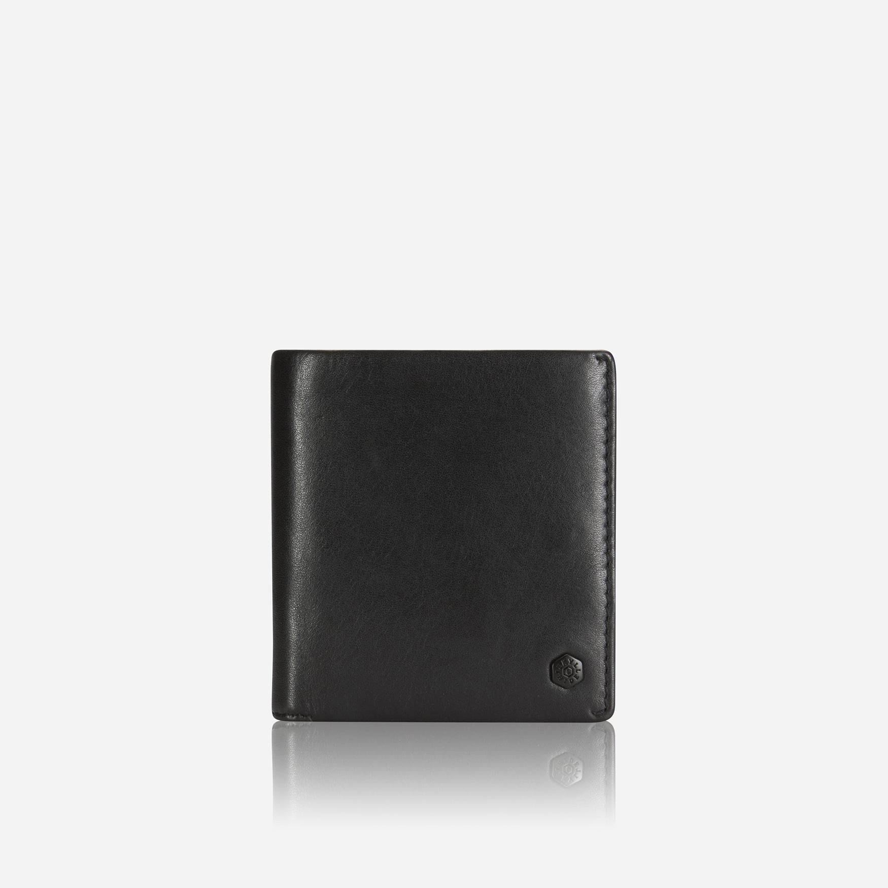 Slim Bifold Card Holder With Coin, Black
