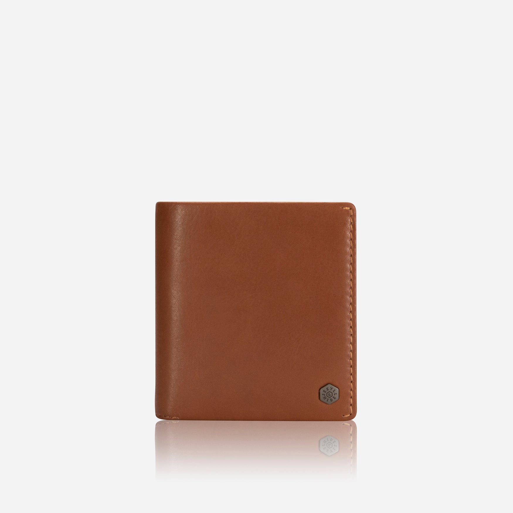 Slim Bifold Card Holder With Coin, Tan