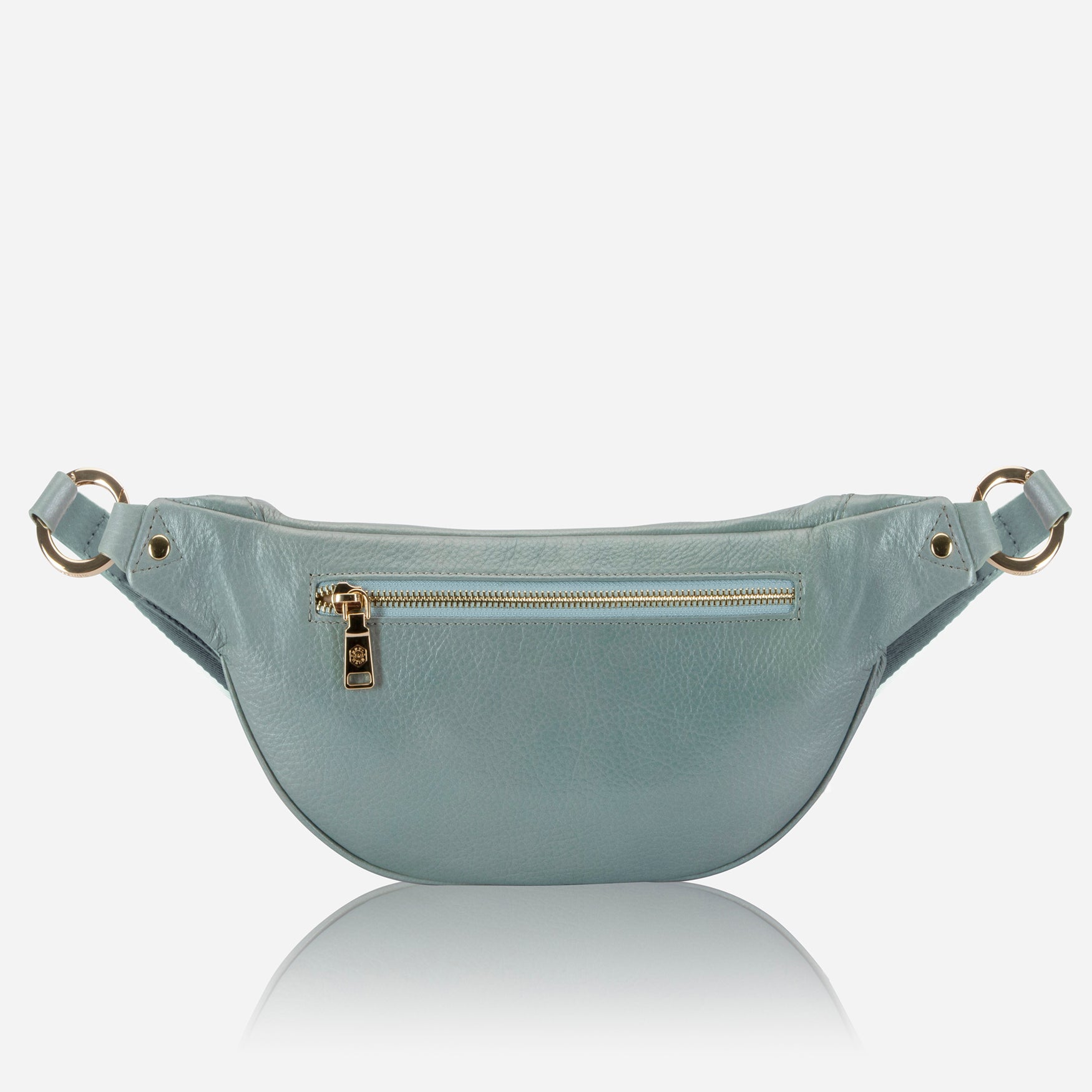 Geneva Ladies Leather Waist Bag, Sky Blue