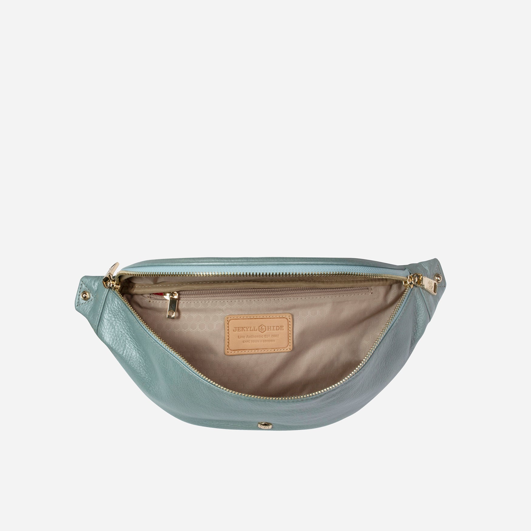 Geneva Ladies Leather Waist Bag, Sky Blue