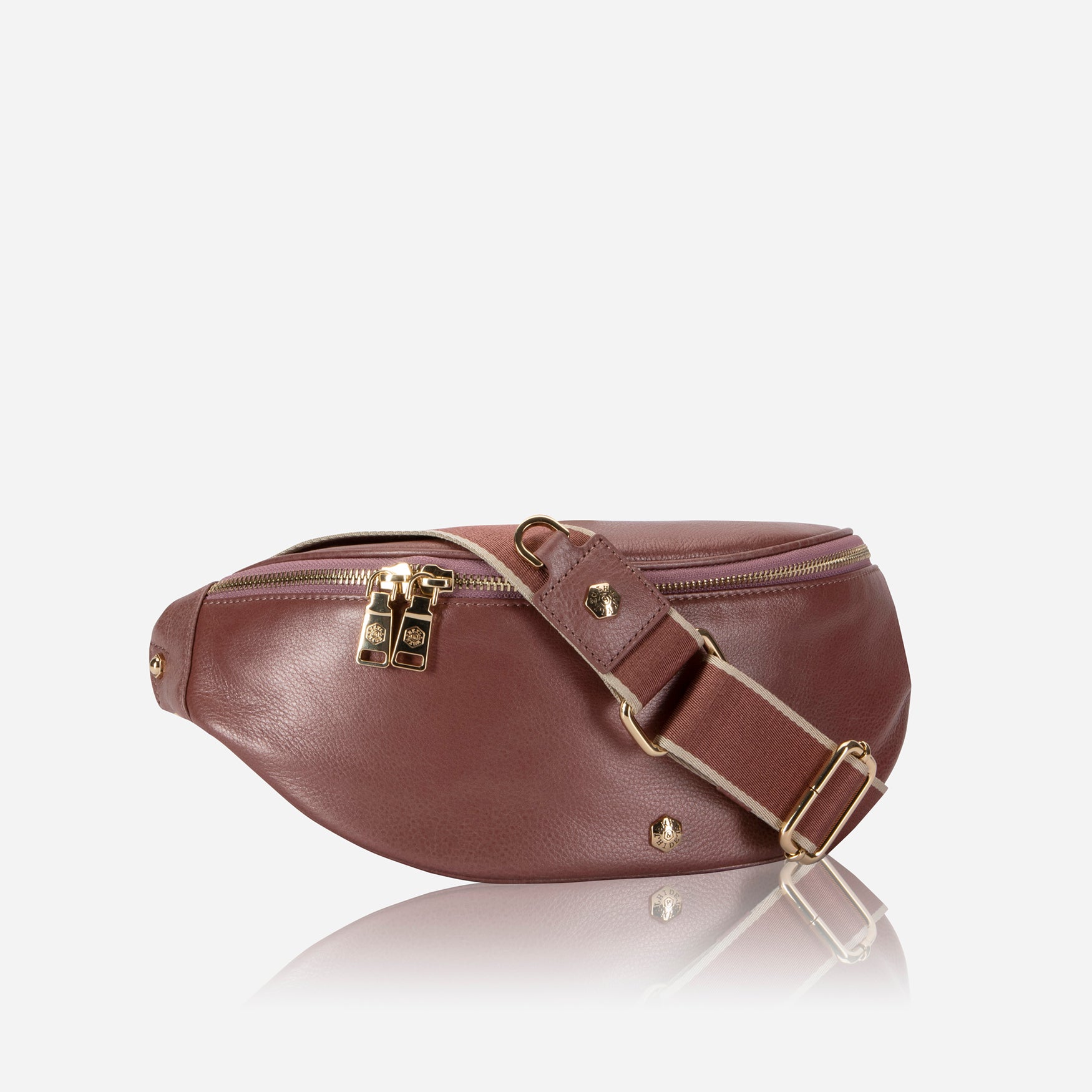 Geneva Ladies Leather Waist Bag, Candy Pink