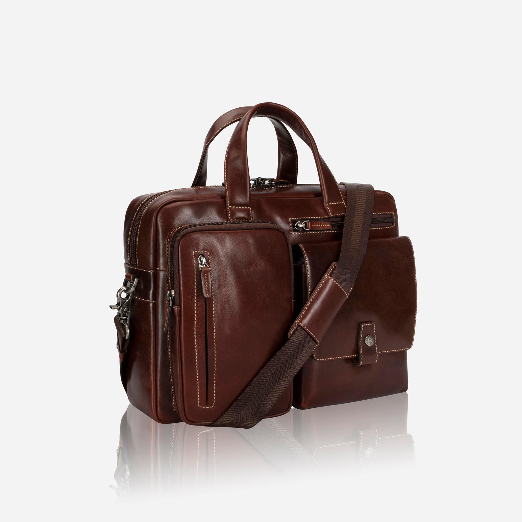 Medium Laptop Briefcase, Mocha