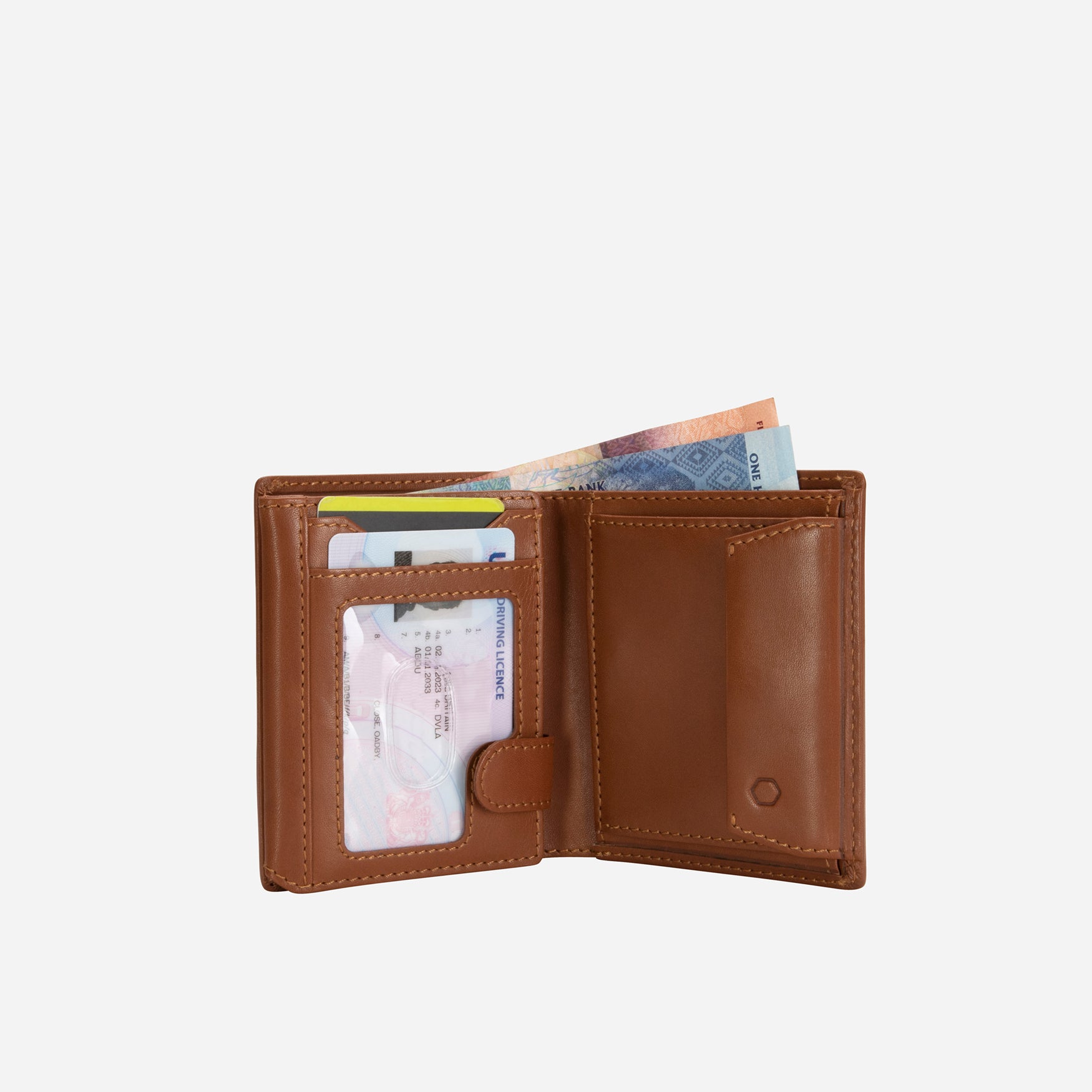 Large Bifold Wallet With ID Window, Mocha