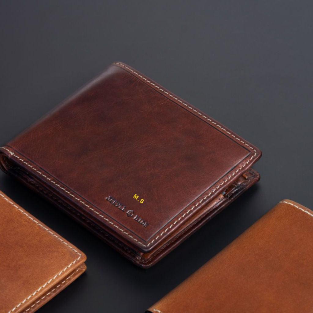 Medium Bifold Wallet With Coin, Tan