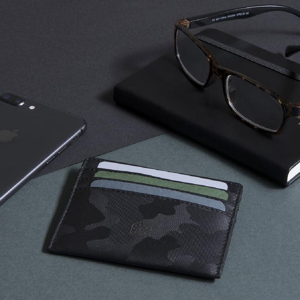 Slim Card Holder, Black Camo