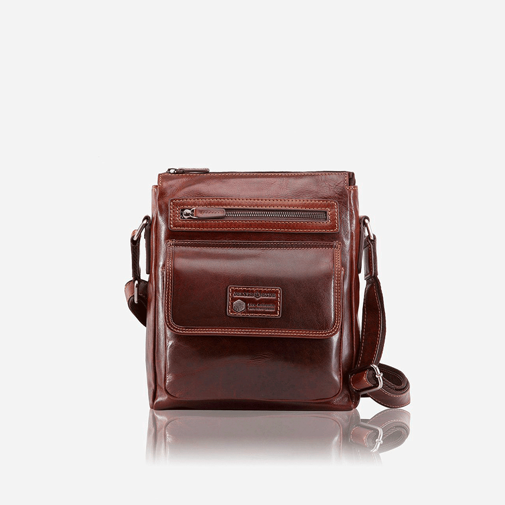 Crossbody Organiser Bag, Tobacco - Jekyll and Hide SA