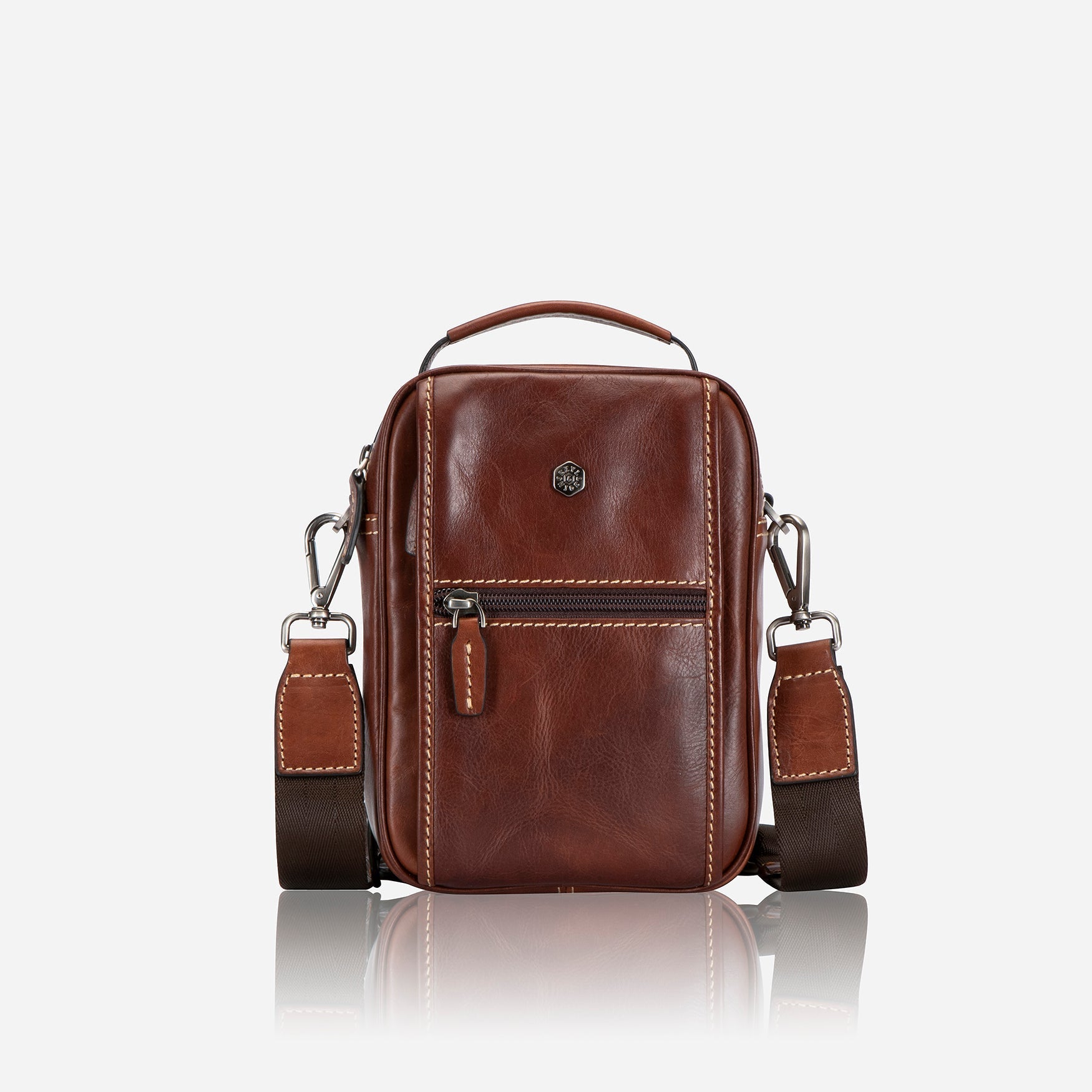 Detailed Crossbody Bag,Crossbody organiser,Jekyll & Hide,Tobacco,  front view