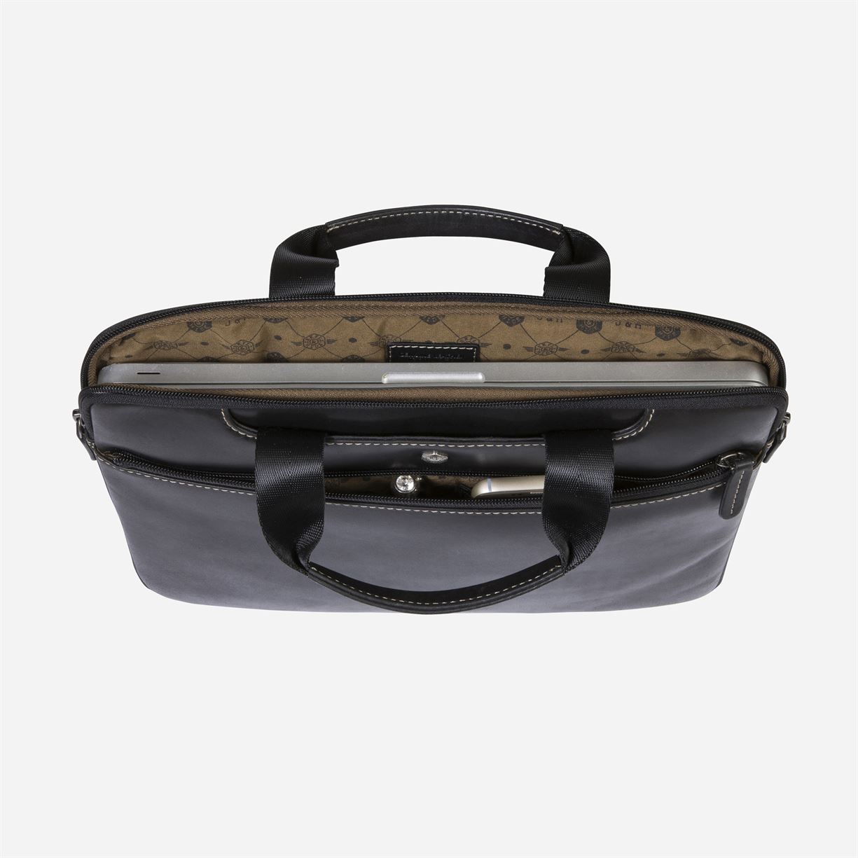 Extra Slim Laptop Brief, Black,briefcase,Jekyll & Hide,Black,,