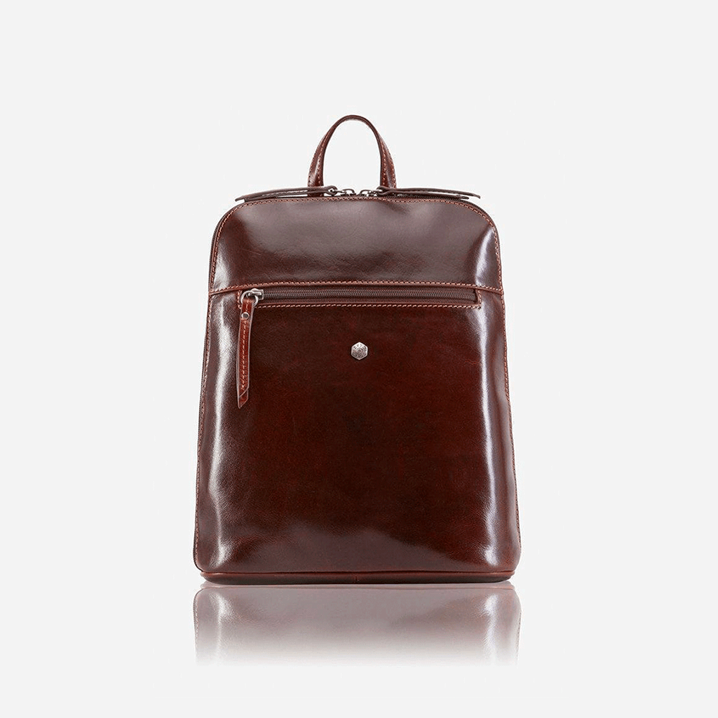 Ladies Slim Backpack, Tobacco,Backpacks,Jekyll & Hide,Tobacco,  front view