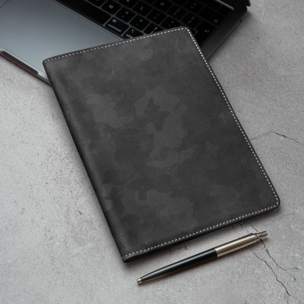 Leather A5 Notebook Cover,A5 leather cover,Jekyll & Hide,Camo Black,,