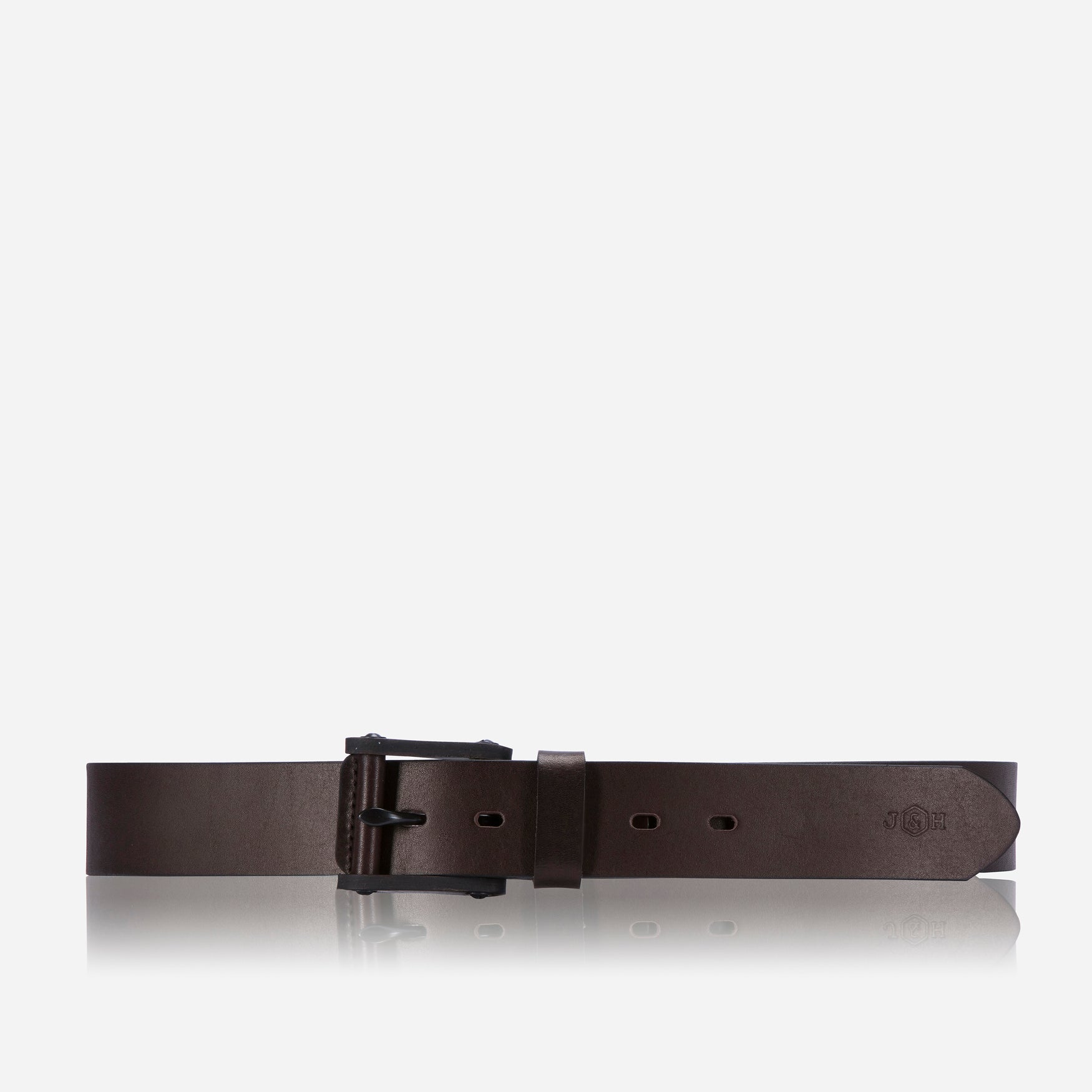 Leather Belt with Signature Buckle, Black,Belt,Jekyll & Hide,Black,32 Inch Waist,