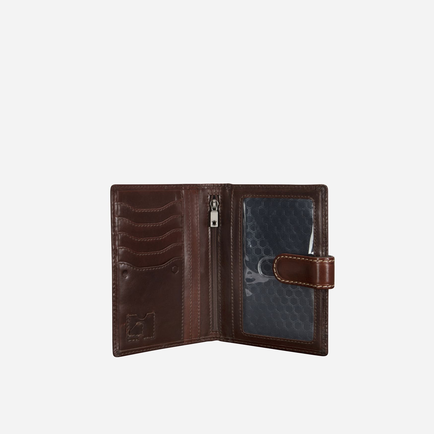 Leather Passport Wallet, Mocha,Wallet,Jekyll & Hide,Mocha, inside view