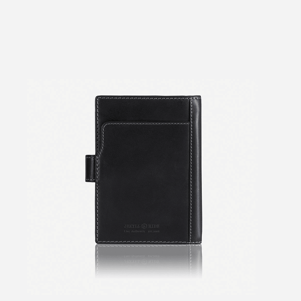 Leather Passport Wallet,Wallet,Jekyll & Hide,Black, back view