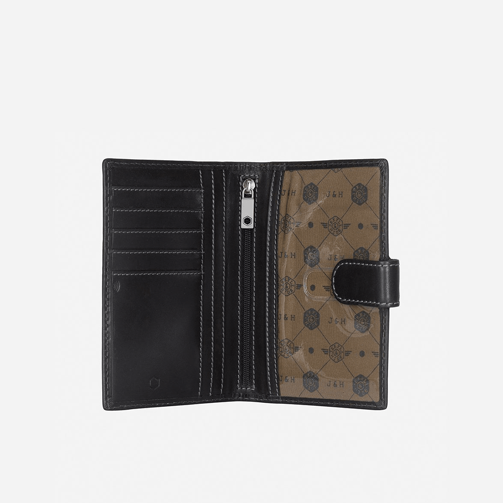 Leather Passport Wallet,Wallet,Jekyll & Hide,Black, inside view