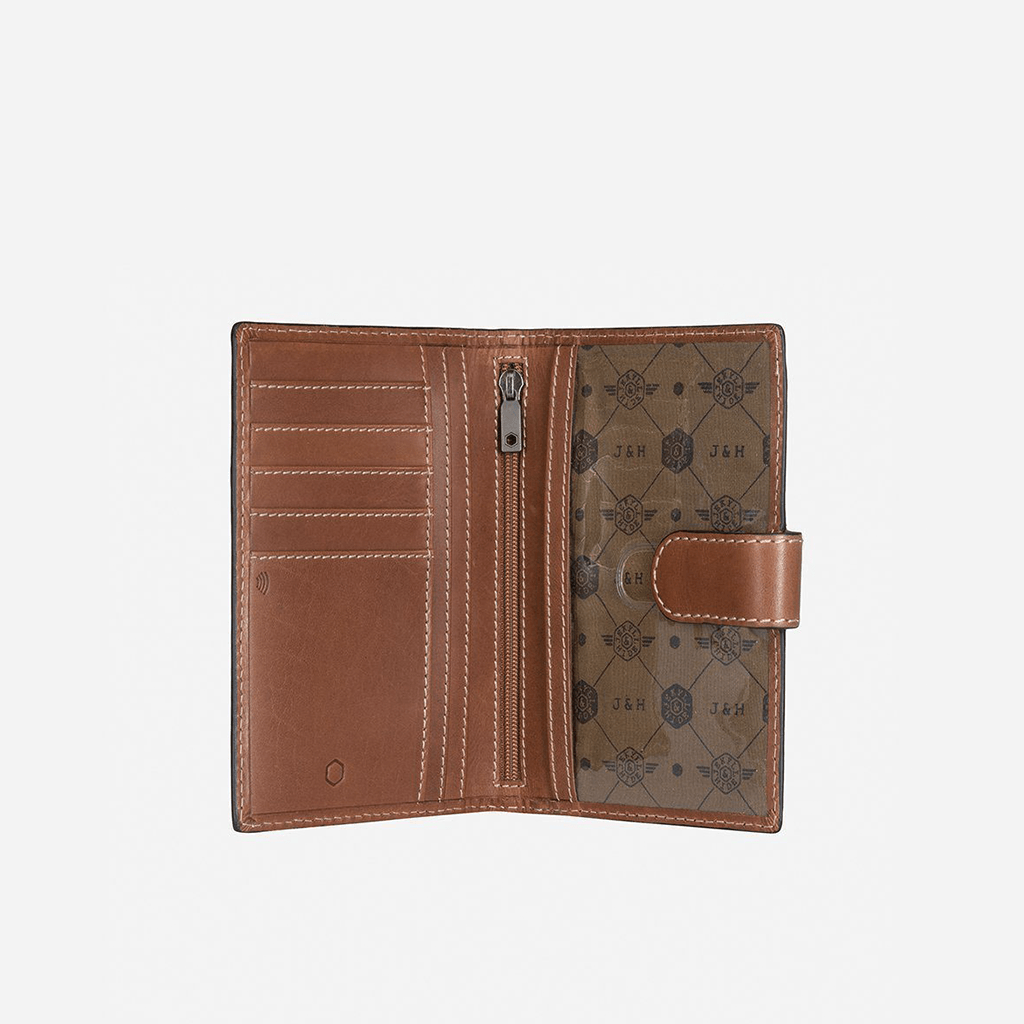 Leather Passport Wallet,Wallet,Jekyll & Hide,Clay, inside view