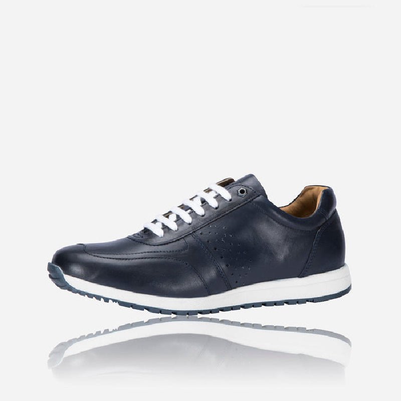 Prague Leather Sneaker, Navy,Shoe,Jekyll & Hide,Navy,9,  front view