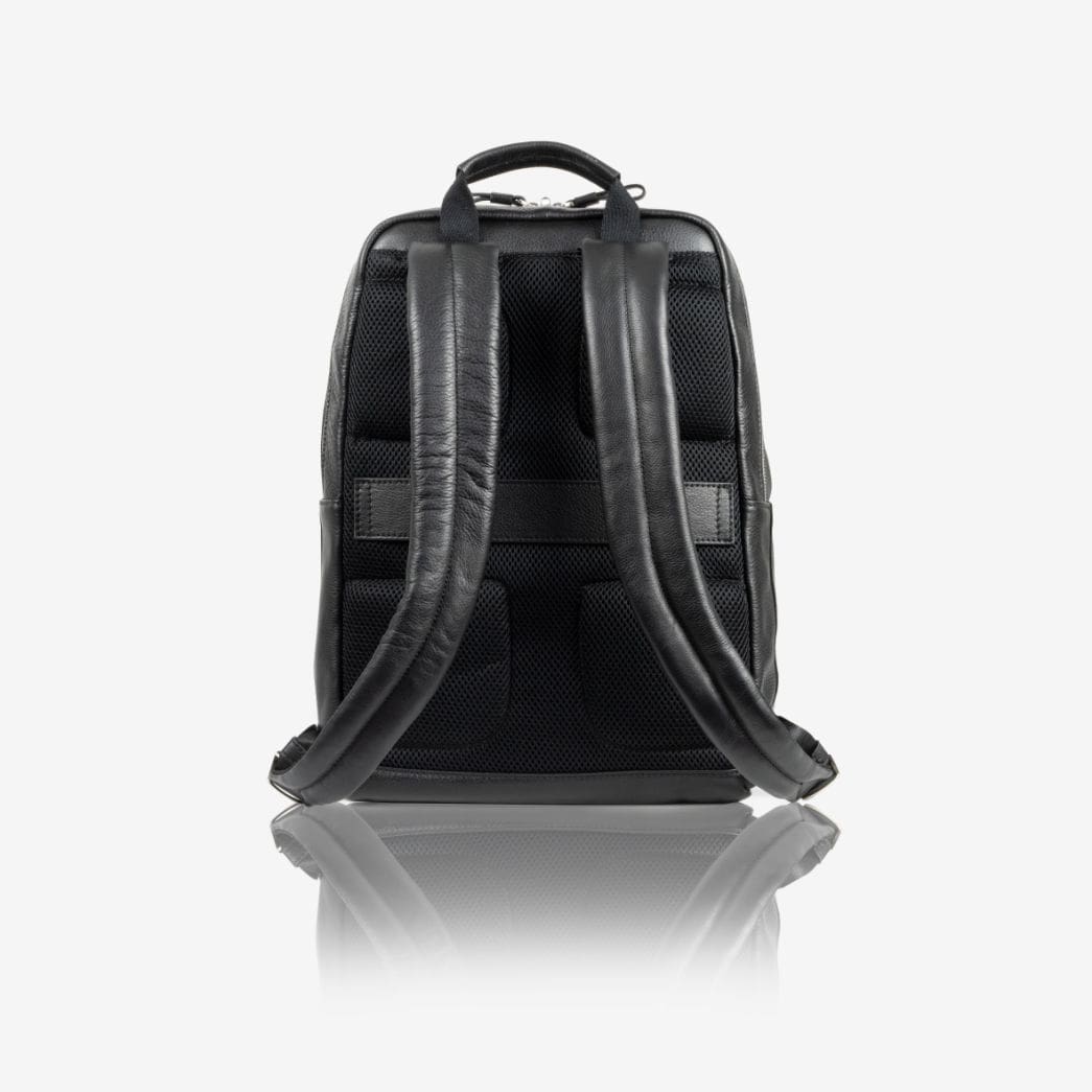 Single Compartment Backpack 40cm, Soft Black,Backpacks,Jekyll & Hide,Black, back view